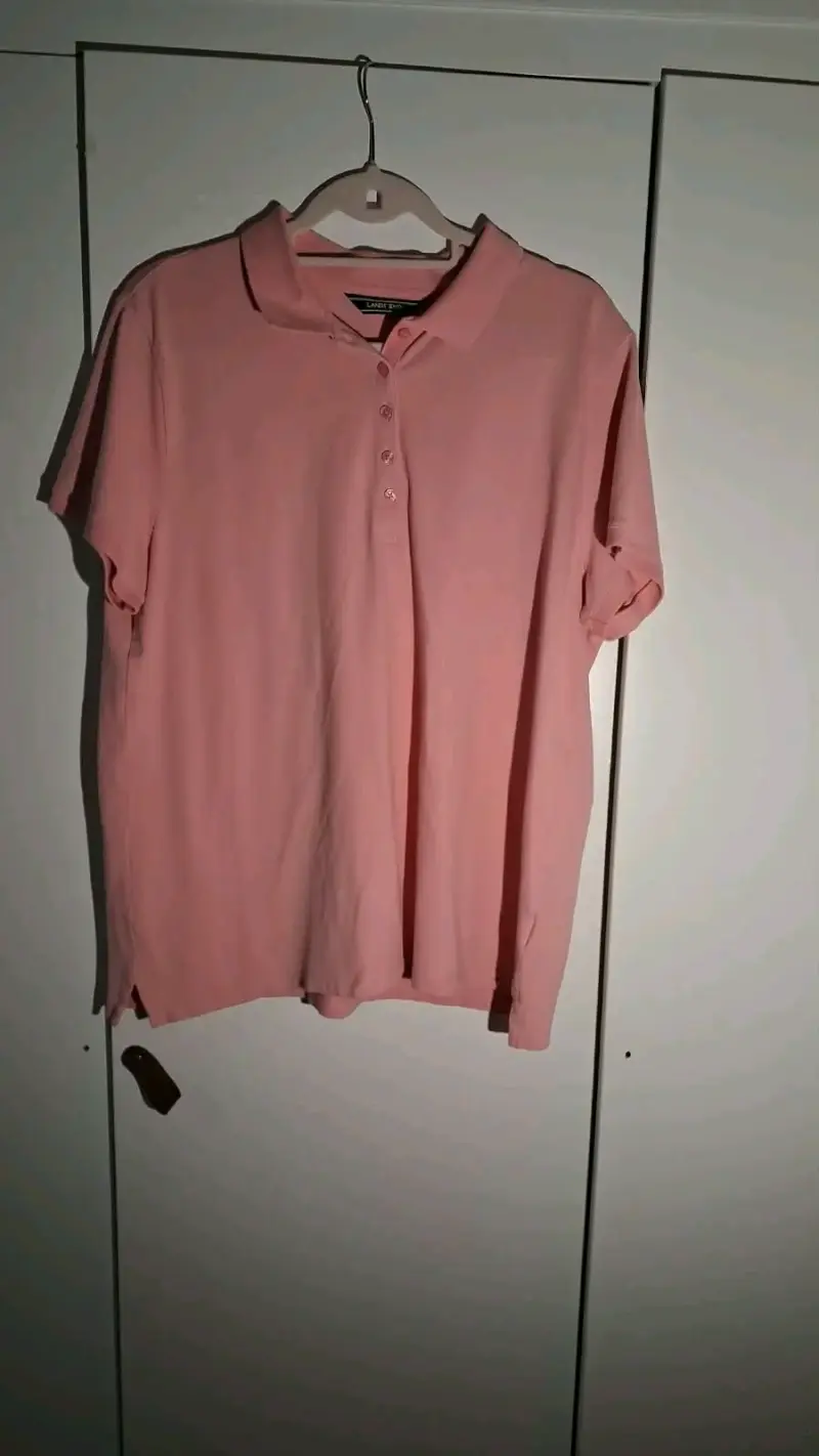 Polera Polo Rosa Lands' End Talla XL