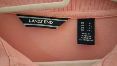 Polera Polo Rosa Lands' End Talla XL - miniatura 3