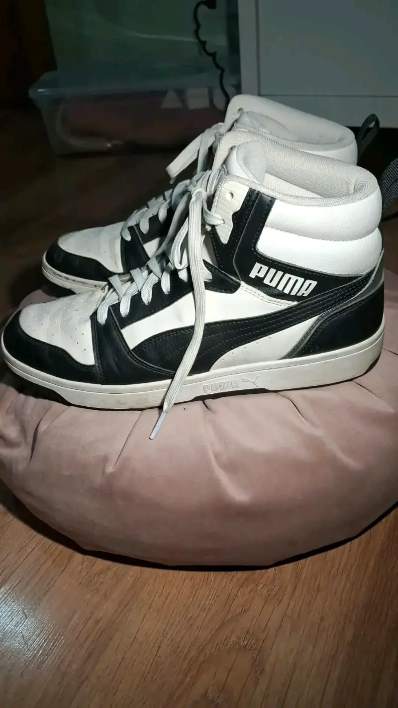 Zapatillas altas Puma blancas y negras - 3