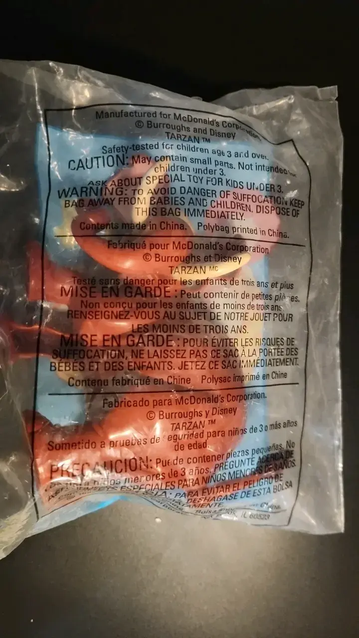 Juguete de cuerda Tantor Tarzán McDonald's 1999 - 2