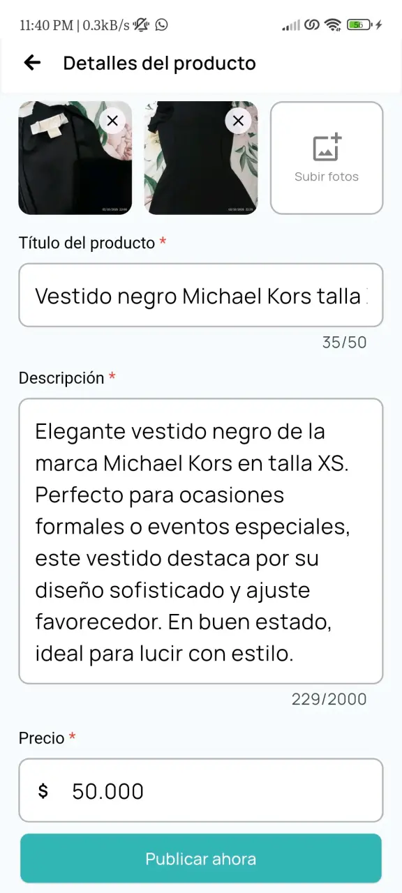 Vestido negro Michael Kors talla XS - 5