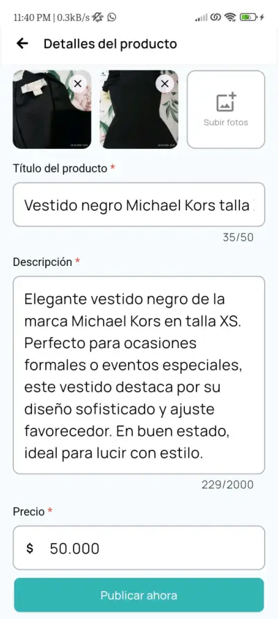 Vestido negro Michael Kors talla XS - miniatura 5