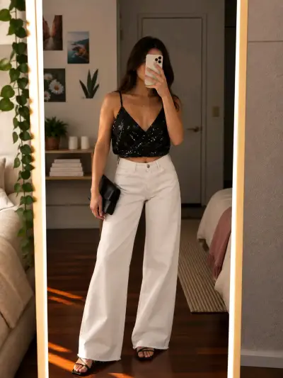 Top lentejuelas Bershka - miniatura 2
