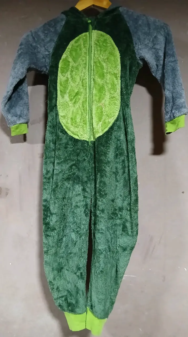 Disfraz de dinosaurio verde y gris talla 5-6 años