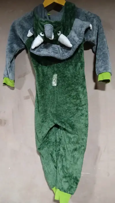 Disfraz de dinosaurio verde y gris talla 5-6 años - miniatura 2