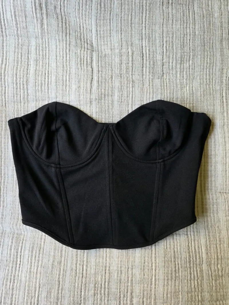 Top corset negro Zara - 2