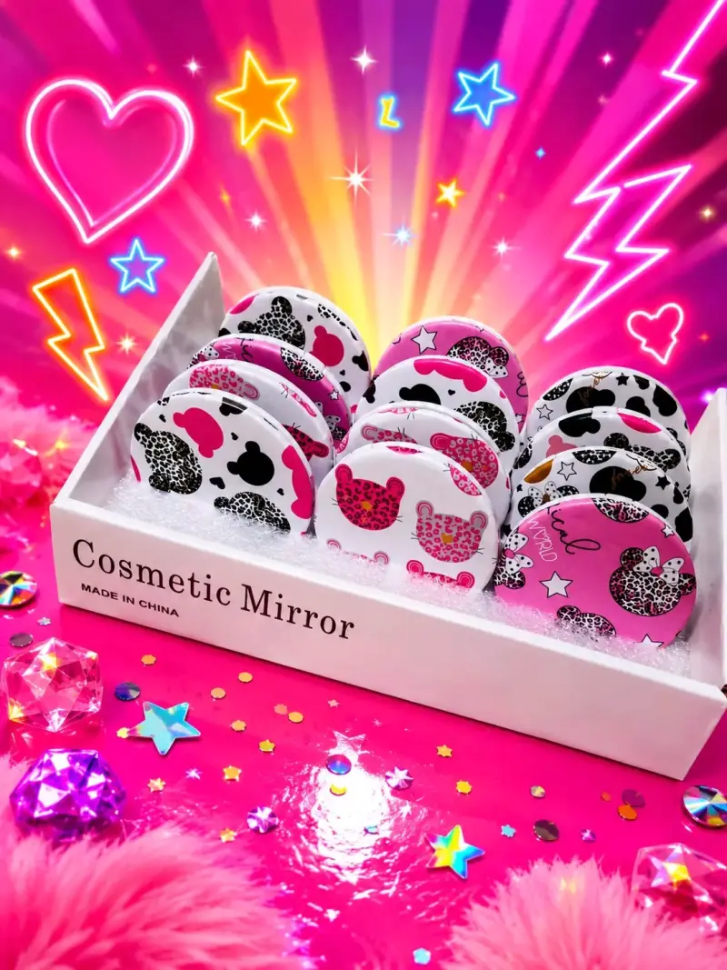 Espejo cosmético portátil diseño animal print