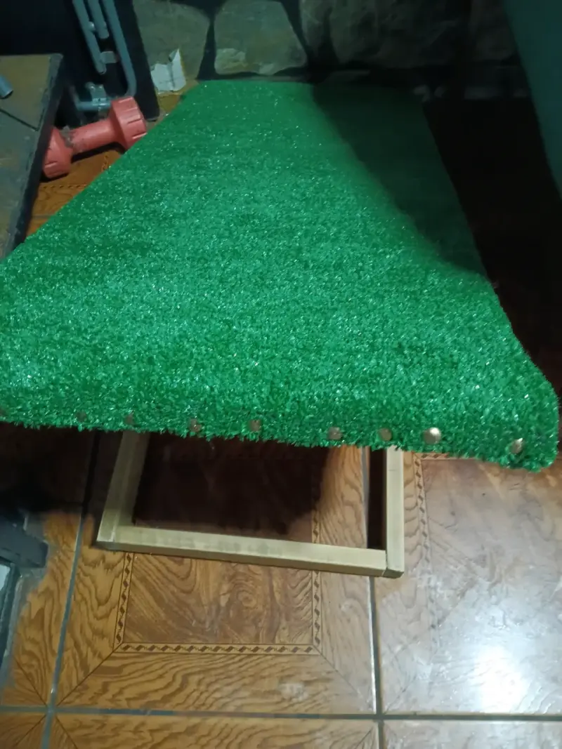 Rampa de entrenamiento para mascotas con césped sintético