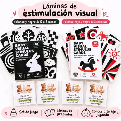 Láminas de estimulación visual para bebés 0-6 meses - miniatura 1