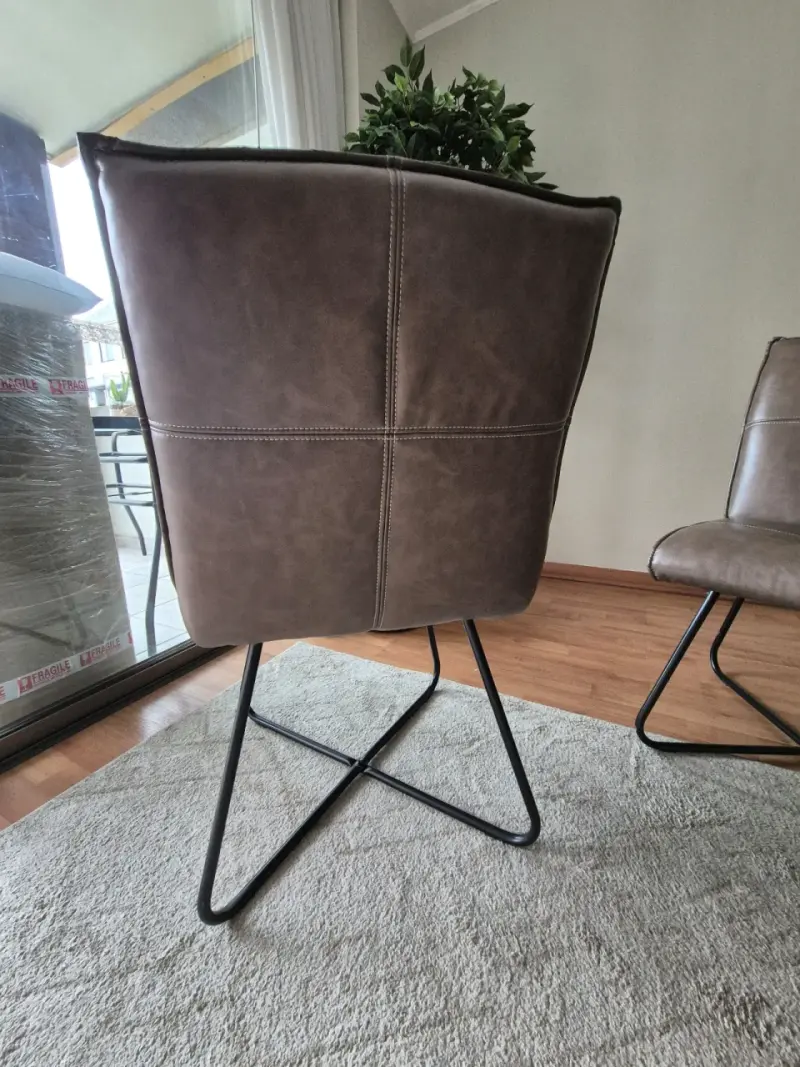 Juego de sillas de comedor de cuero sintético - 5