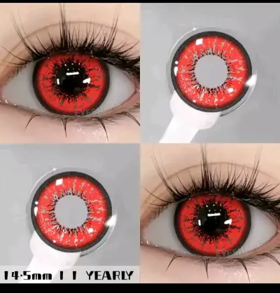 Lentes de contacto rojos 14.5mm anuales - miniatura 1