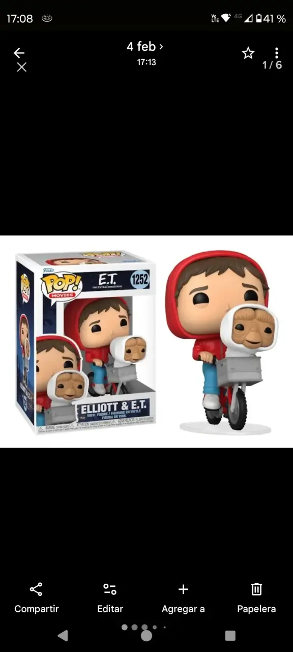Figura Funko Pop Elliott y E.T. edición especial