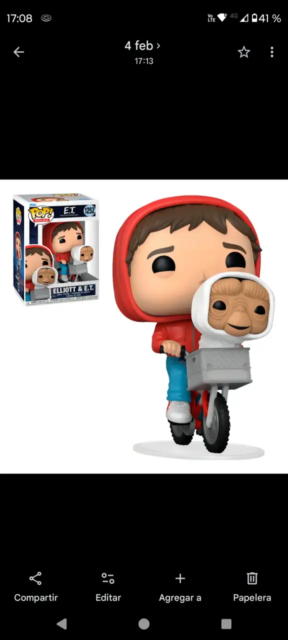 Figura Funko Pop Elliott y E.T. edición especial - 2
