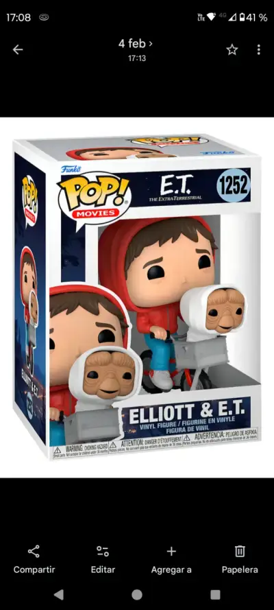 Figura Funko Pop Elliott y E.T. edición especial - miniatura 3