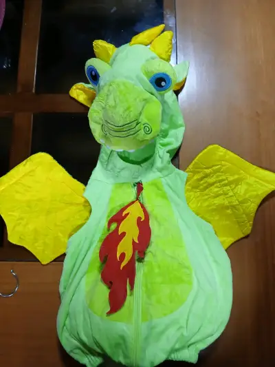 Disfraz de dragón verde talla 3 a 6 meses - miniatura 1