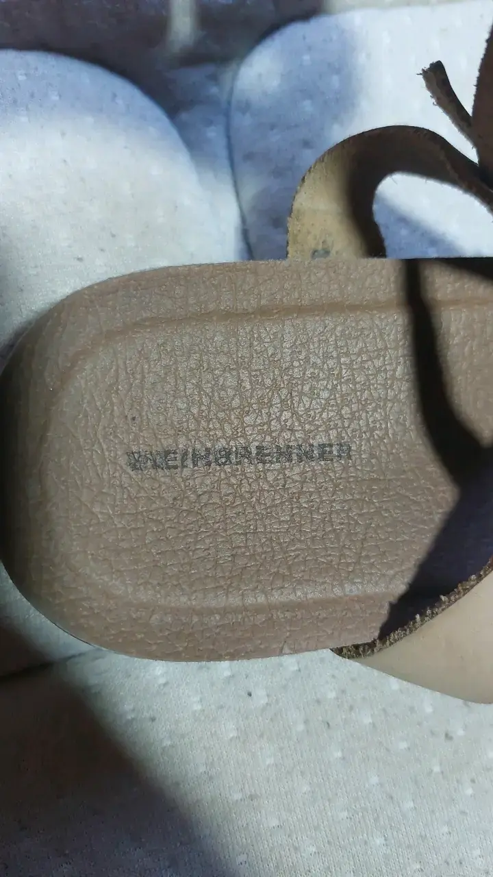 Sandalias de cuero beige y turquesa para mujer - 2