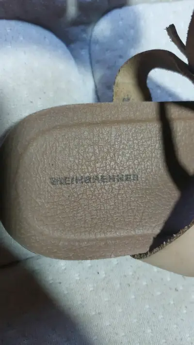 Sandalias de cuero beige y turquesa para mujer - miniatura 2