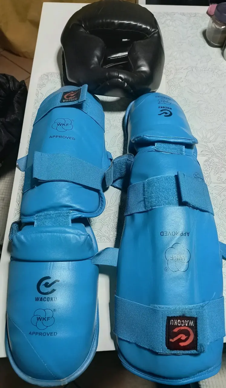 Canilleras y casco de king boxin