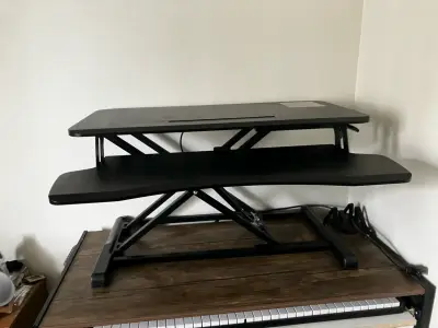Escritorio ajustable ergonómico negro - miniatura 1