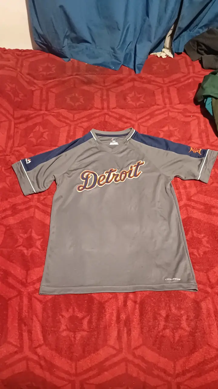 Polera deportiva Detroit gris y azul