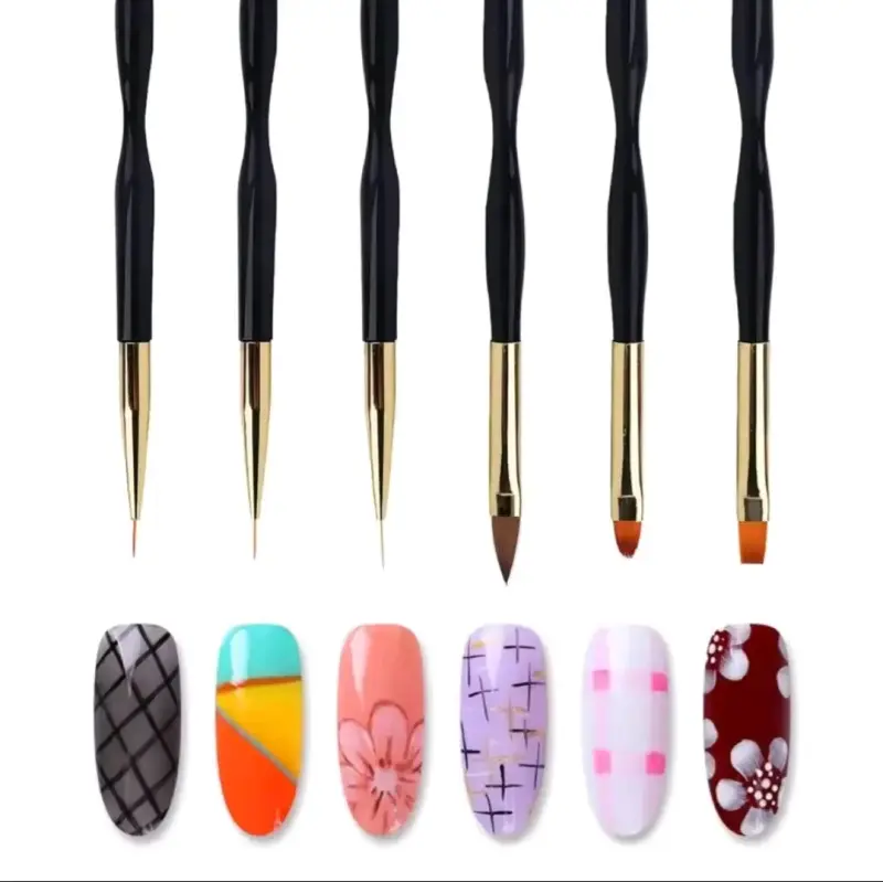 Set de Pinceles Doble Punta para Arte de Uñas