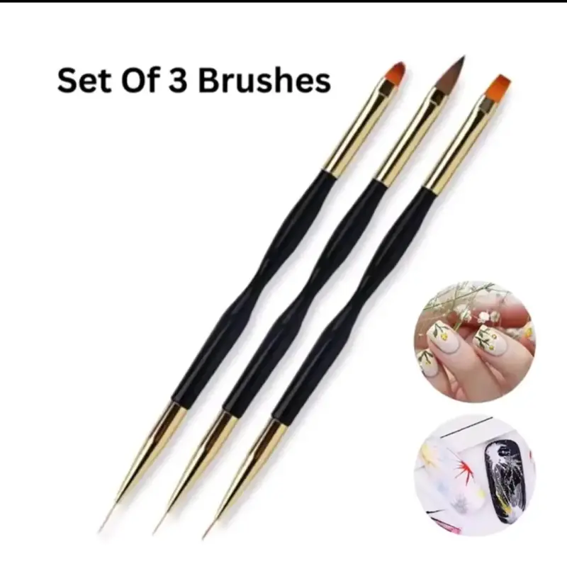 Set de Pinceles Doble Punta para Arte de Uñas - 3