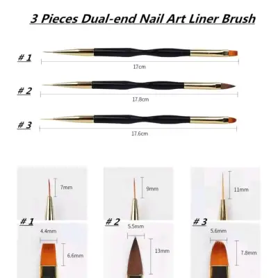 Set de Pinceles Doble Punta para Arte de Uñas - miniatura 4