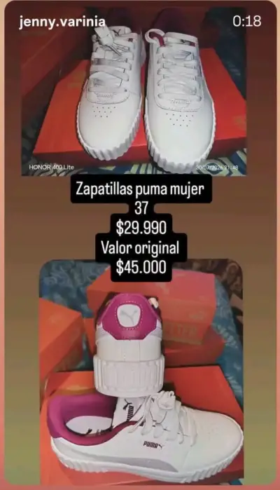 Zapatillas Puma deportivas blancas y negras - miniatura 2