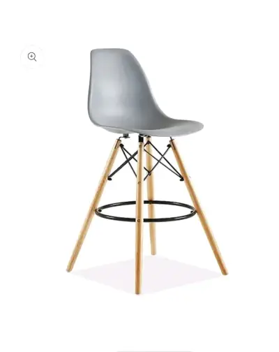 Taburetes estilo nórdico con patas de madera - miniatura 2