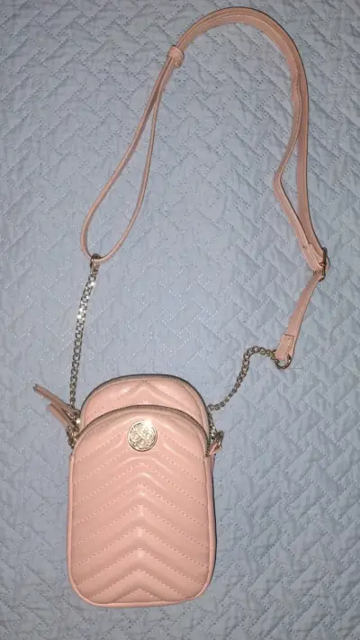Bolso cruzado rosa con cadena dorada Secret - miniatura 2
