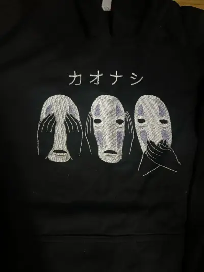 Polerón negro con diseño de máscaras - miniatura 2