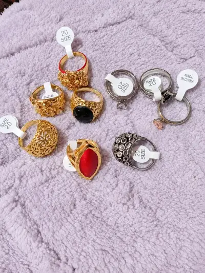 Lote de anillos fantasía de acero inoxidable - miniatura 1