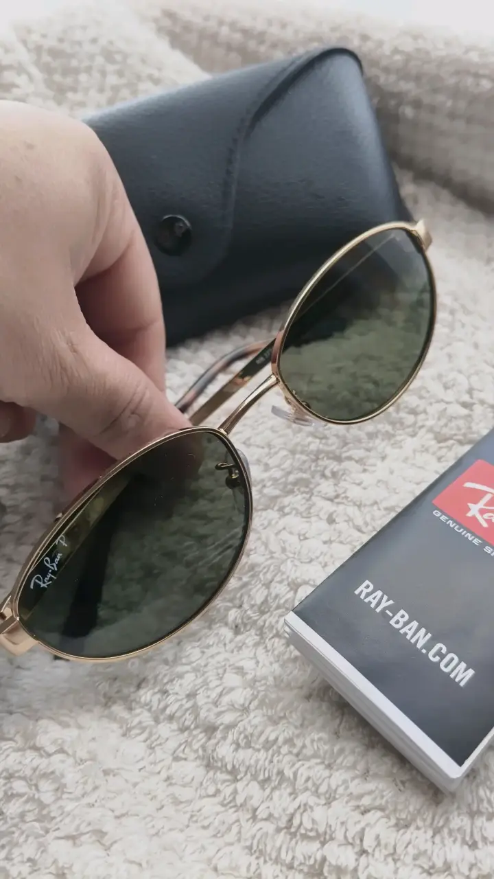 Gafas de Sol Ray-Ban Ovaladas Doradas - 6