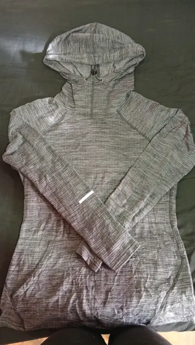 Polerón deportivo gris con capucha para mujer - miniatura 1