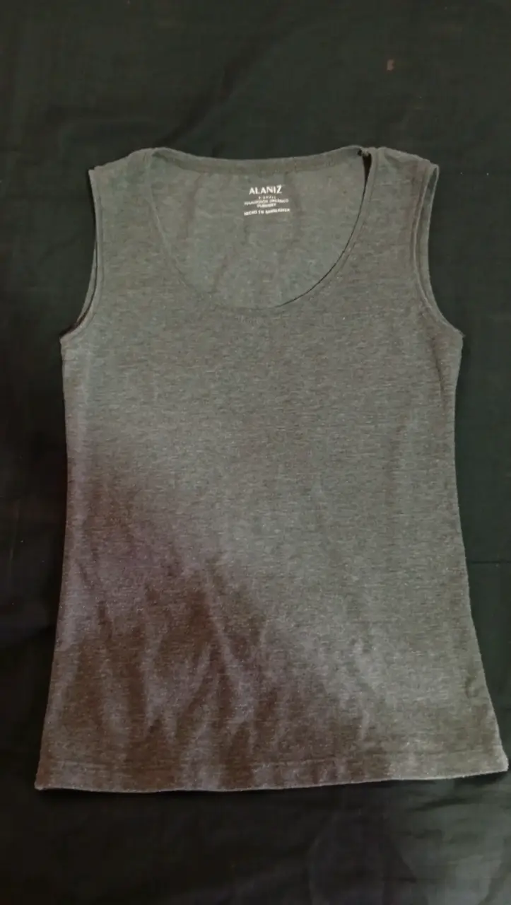 Polera sin mangas gris Alaniz de algodón orgánico