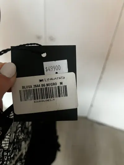 Blusa de encaje negra Lineatre talla M - miniatura 1