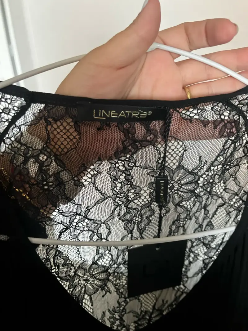 Blusa de encaje negra Lineatre talla M - 2