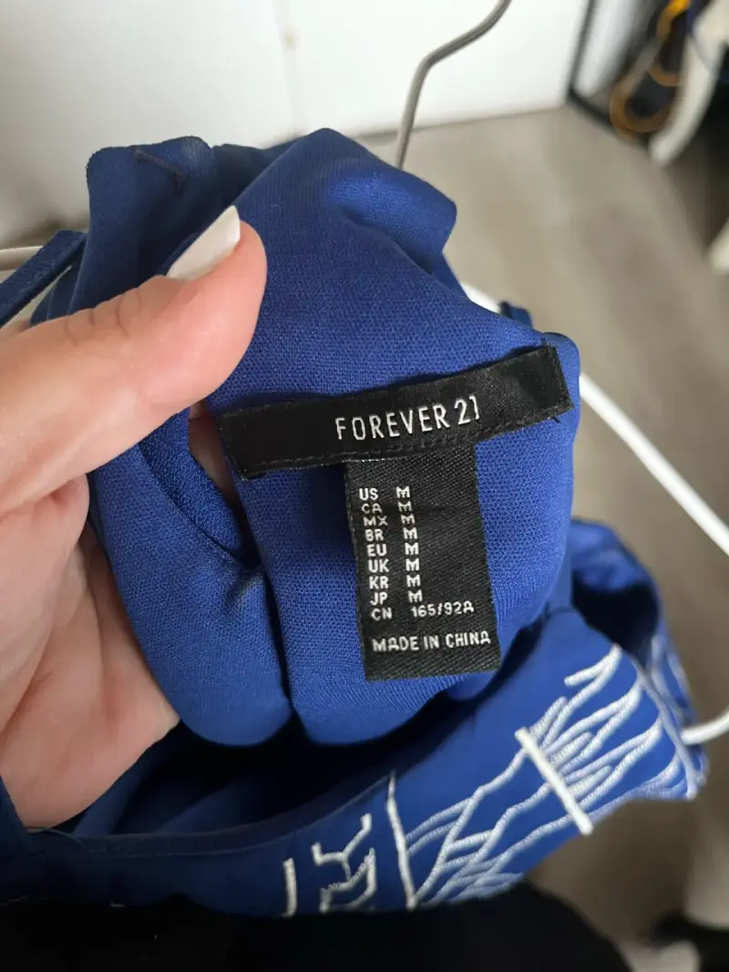 Vestido azul estampado Forever 21 talla M