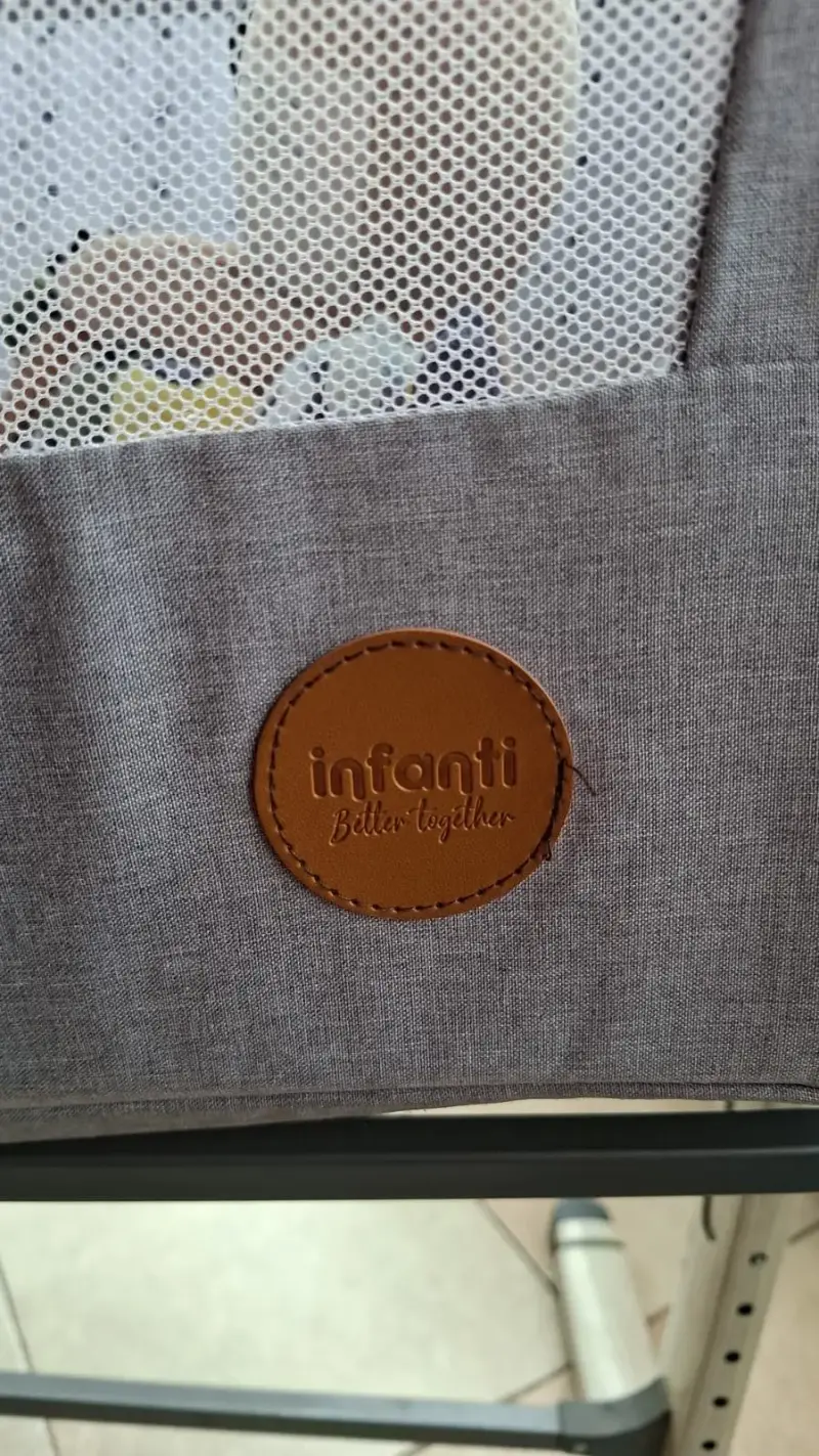 Cuna colecho Infanti gris con malla lateral