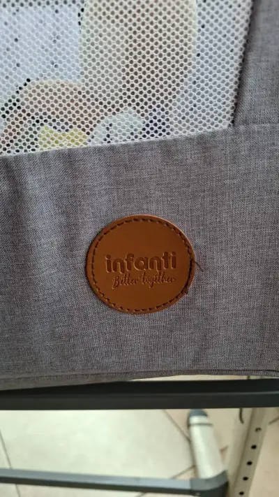 Cuna colecho Infanti gris con malla lateral - miniatura 1
