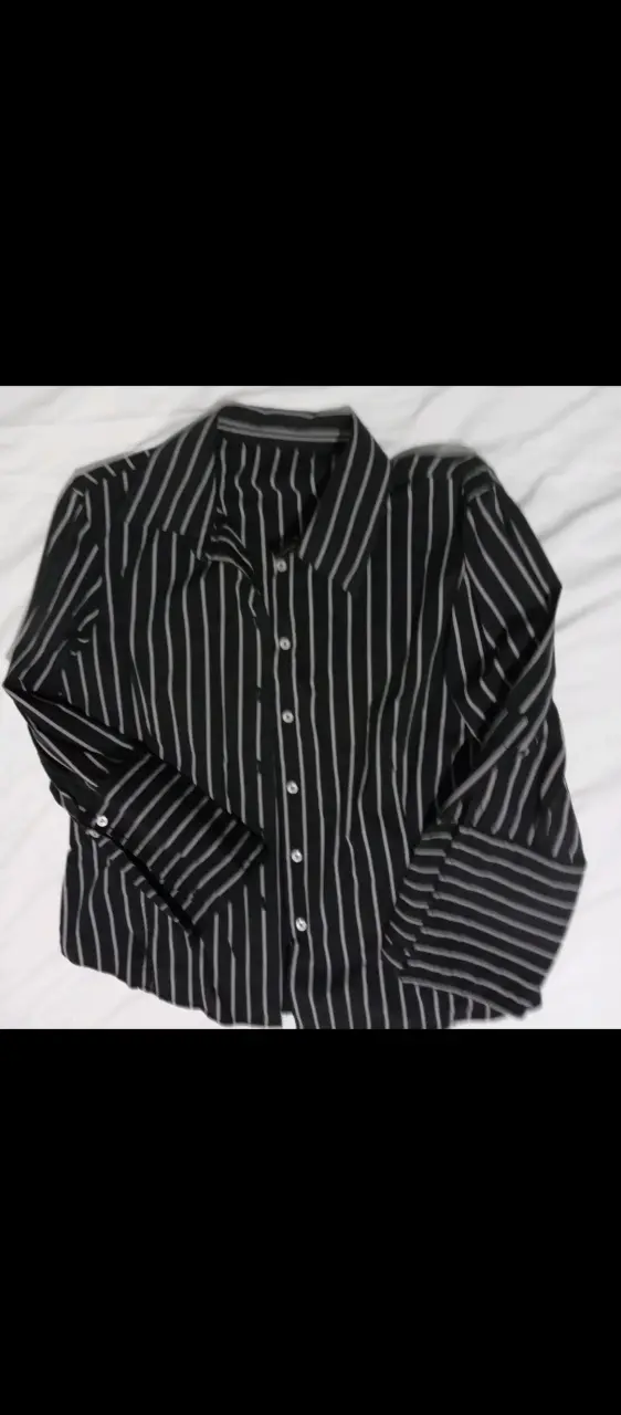 Camisa de rayas negras y gris para mujer - 3