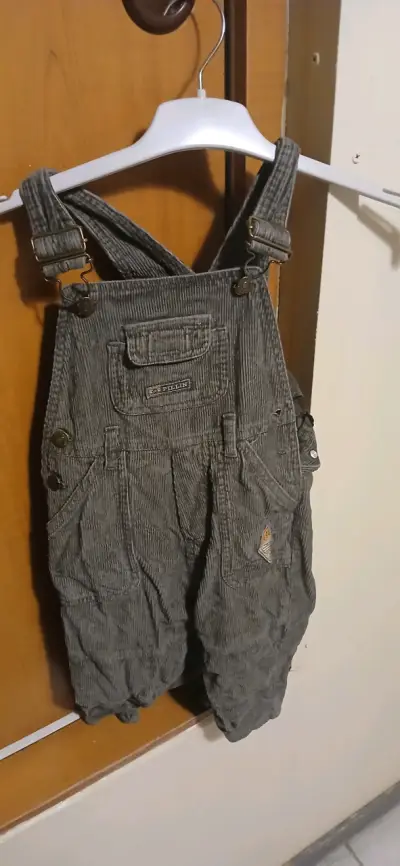 Jardinera de pana gris para niño marca Pillin - miniatura 1