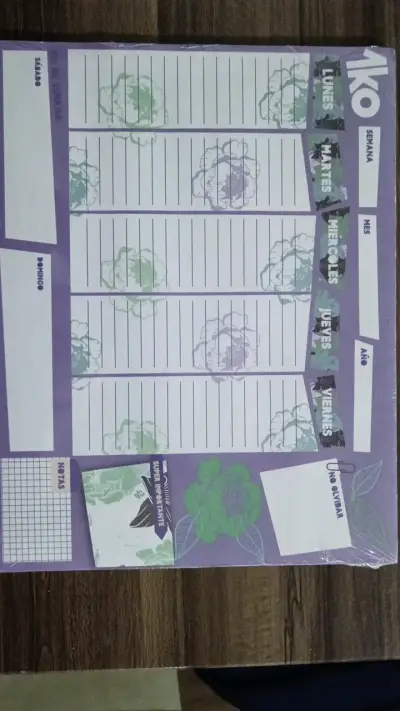Planner semanal 1ko 40 hojas colorido - miniatura 1