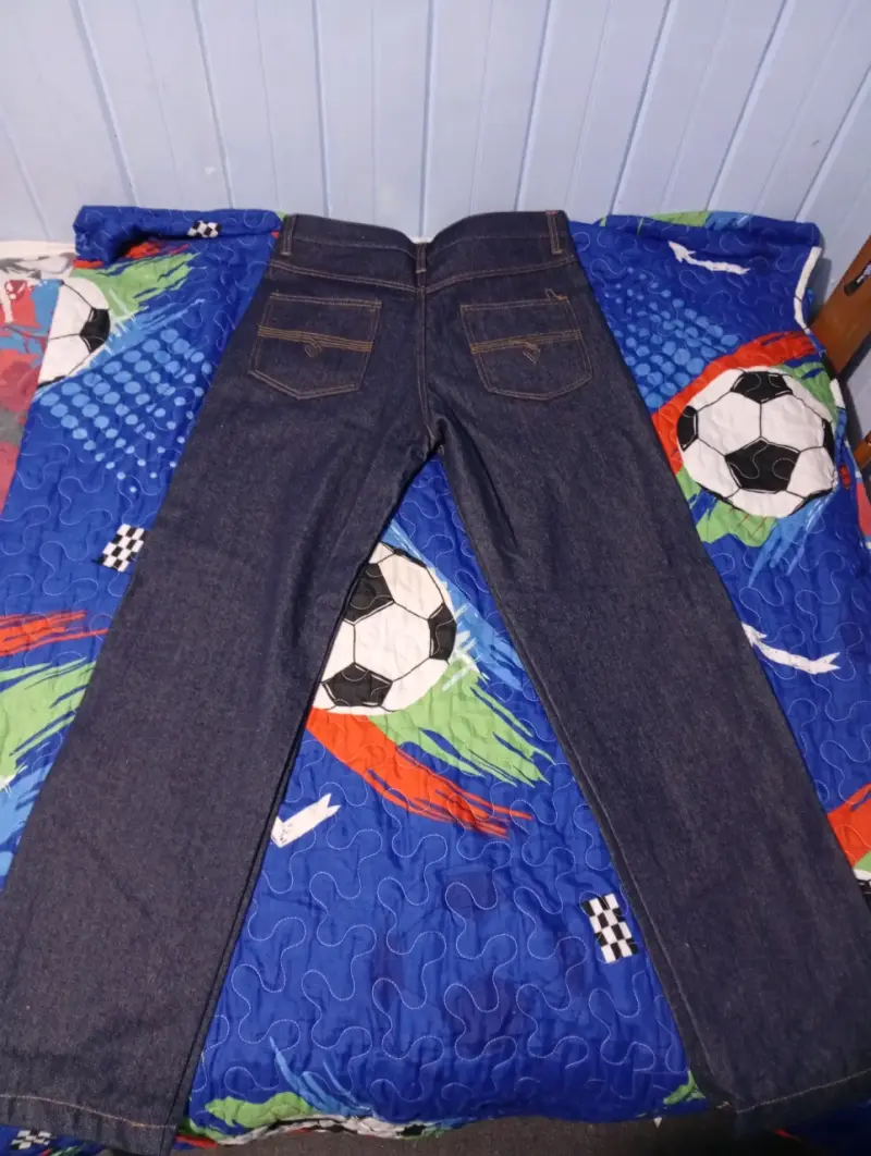 Jeans de mezclilla azul oscuro para hombre - 2