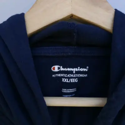 Polerón con capucha azul marino Champion XXL - miniatura 3