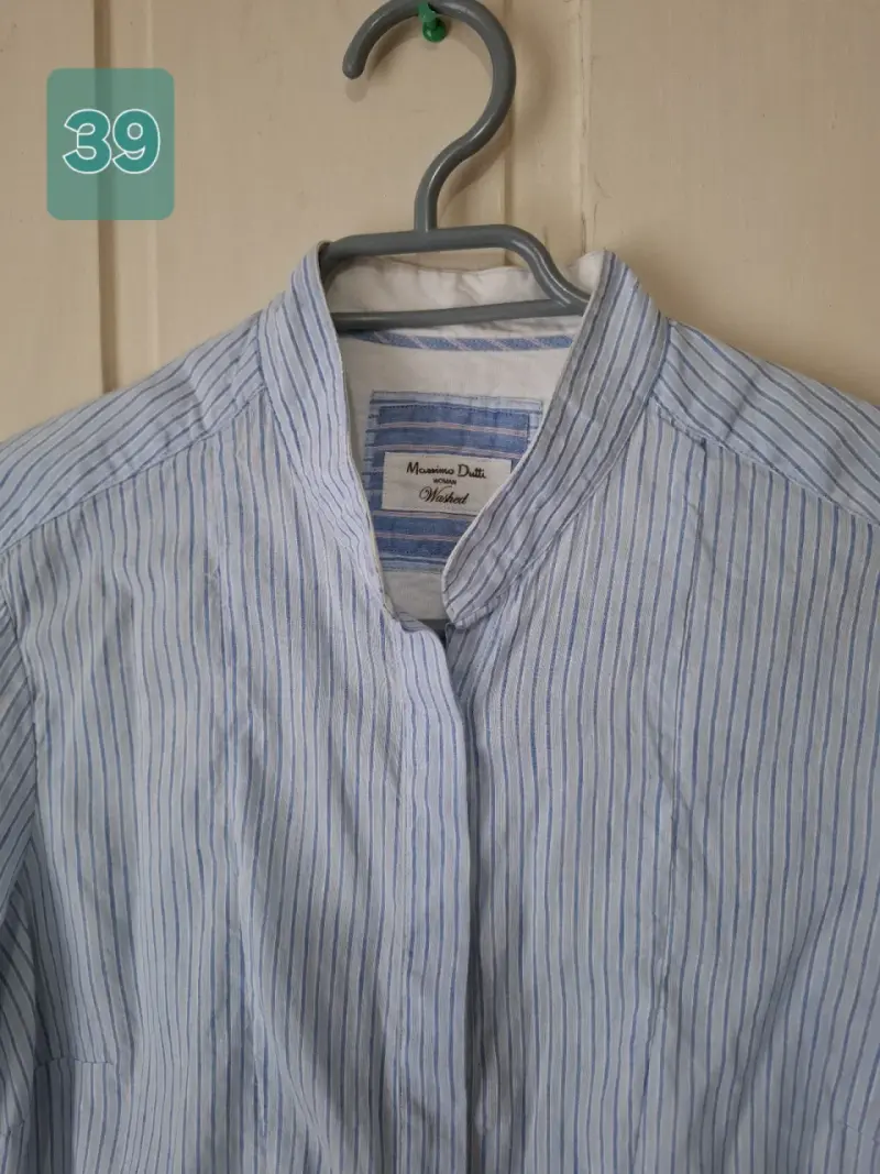 Blusa de rayas celeste Massimo Dutti - 2