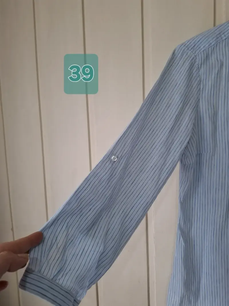 Blusa de rayas celeste Massimo Dutti - 4
