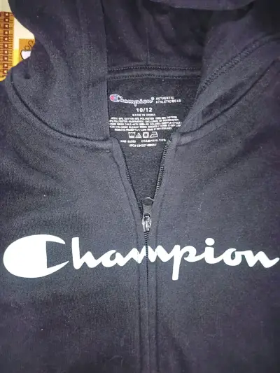 Polerón con capucha Champion negro para niños - miniatura 2