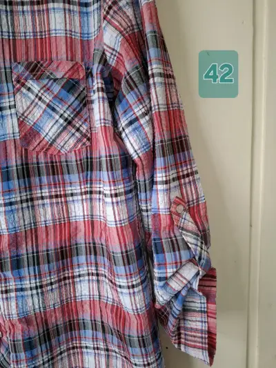 Camisa de cuadros manga larga talla 42 - miniatura 2