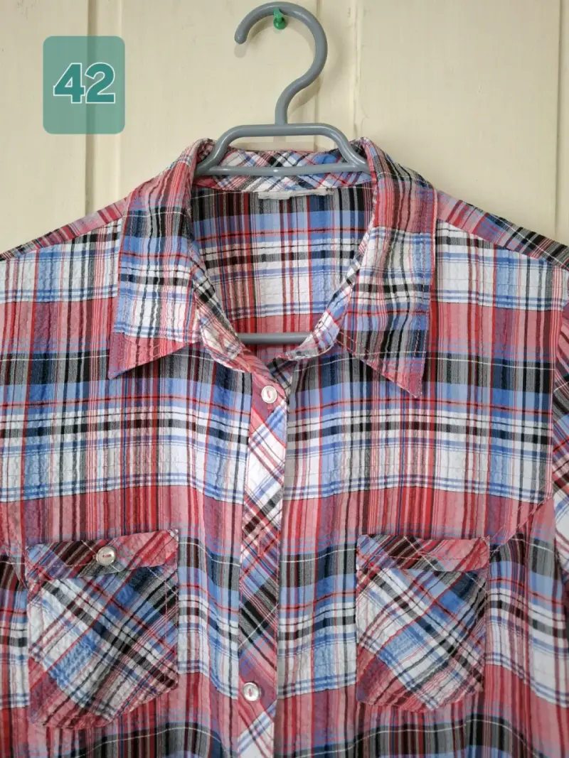 Camisa de cuadros manga larga talla 42 - 3